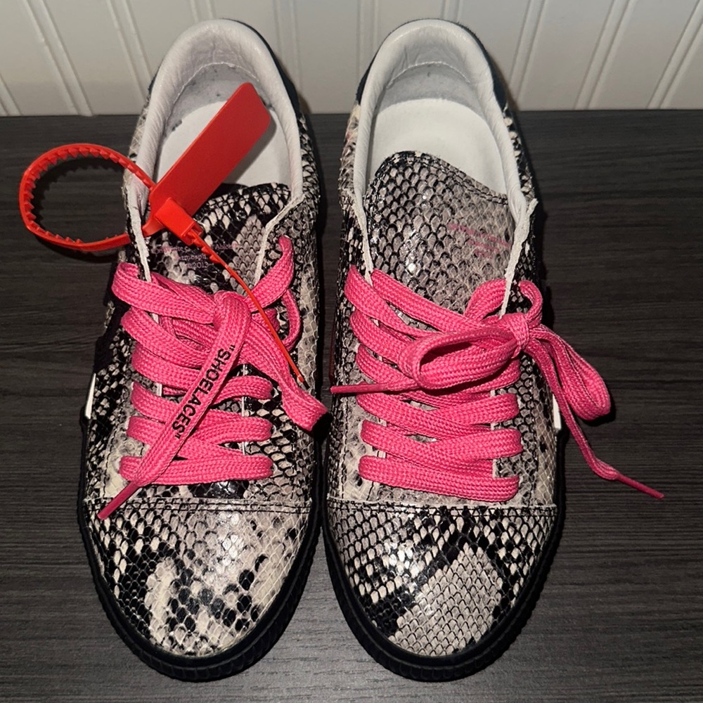 Snake skin off white sneakers